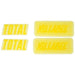 Yellow TOTAL BMX Killabee K4 frame stickers set with bold typography and honeycomb background design