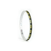 TOTAL BMX Spitfire Rim made of 6066-T6 alloy with double wall, cross lace spoke pattern, and 36 holes for BMX bikes