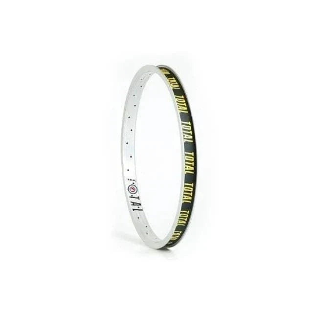 TOTAL BMX Spitfire Rim made of 6066-T6 alloy with double wall, cross lace spoke pattern, and 36 holes for BMX bikes