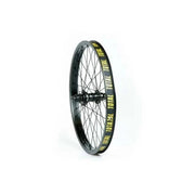Total BMX Techfire Cassette rear wheel with black 6066 alloy rim and rainbow spokes