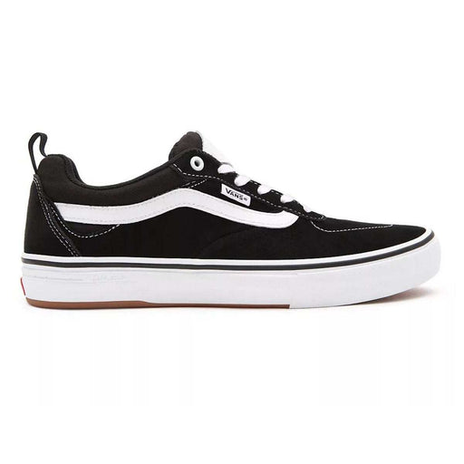 VANS SKATE KYLE WALKER black and white skate shoe with durable suede and leather upper, POPCUSH cushioning, and Wafflecup sole.