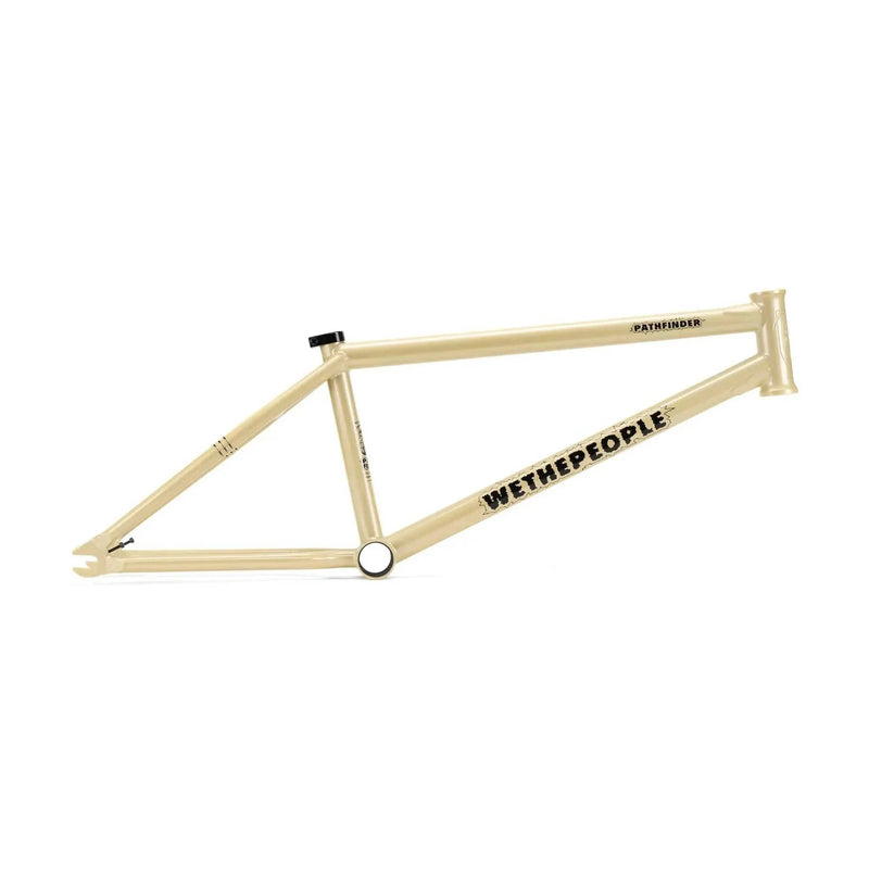 Wethepeople Pathfinder Frame beige BMX bike frame with black logo and sleek design
