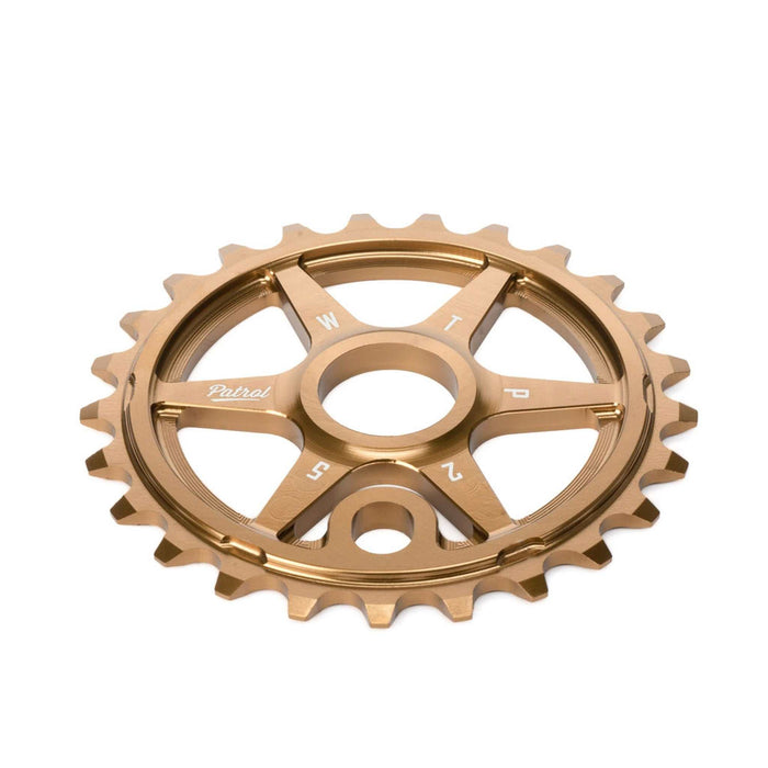 WETHEPEOPLE PATROL SPROCKET CNC machined 6061-T6 alloy bike sprocket with offset teeth and classic racing design