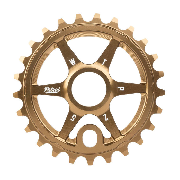 WETHEPEOPLE PATROL SPROCKET CNC machined 6061-T6 alloy bronze bike sprocket with offset teeth and classic design