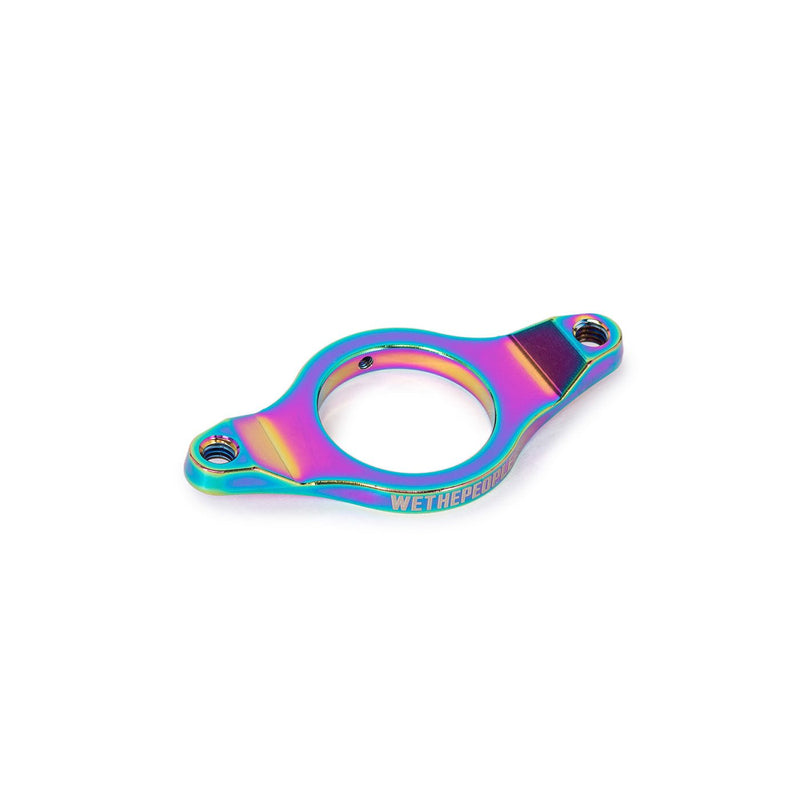 WETHEPEOPLE MESSAGE GYRO PLATE CNC machined 6061-T6 alloy bike rotor plate with universal fit and 4mm rise in iridescent finish