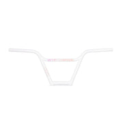 WETHEPEOPLE EVERLAST BAR white BMX handlebar with kinked crosstube design and durable 4130 crmo tubing