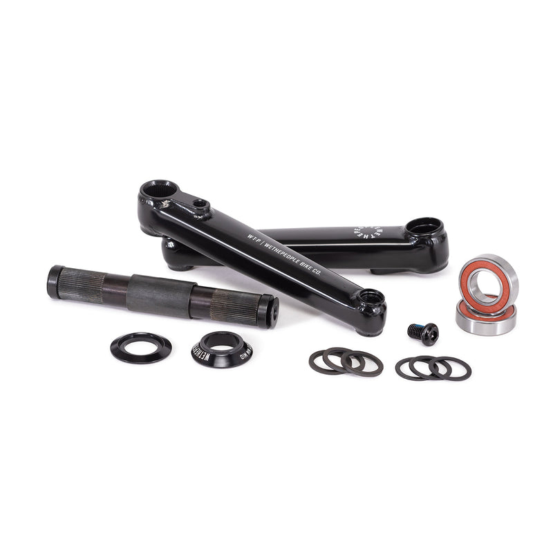 WETHEPEOPLE LOGIC CRANKS black 3-piece BMX crankset with spindle and bearings included