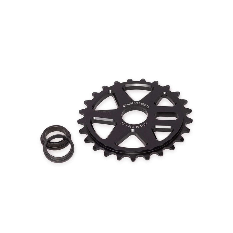 WETHEPEOPLE LOGIC SPROCKET black CNC machined 25t or 28t BMX sprocket with adapters for various crank sizes