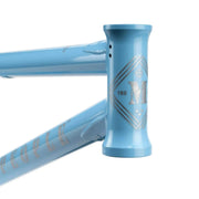 Wethepeople Message Frame in light blue, lightweight 4130 crmo BMX bike frame with technical park geometry and durable construction