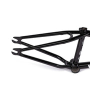 Black WETHEPEOPLE MESSAGE FRAME made from lightweight durable 4130 crmo tubing for technical BMX park riding.