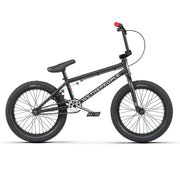 WETHEPEOPLE CRS 18" black BMX bike with 18-inch frame, crmo down tube, and salt components designed for progression riding