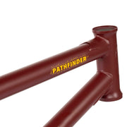 WETHEPEOPLE PATHFINDER Frame BMX bike frame in matt burgundy with Pathfinder logo and reinforced joints
