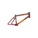 WETHEPEOPLE PATHFINDER BMX frame in matt burgundy with yellow logo and advanced reinforced tubing design