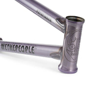 Wethepeople Pathfinder Frame in trans lilac with CNC machined head tube and logo detailing