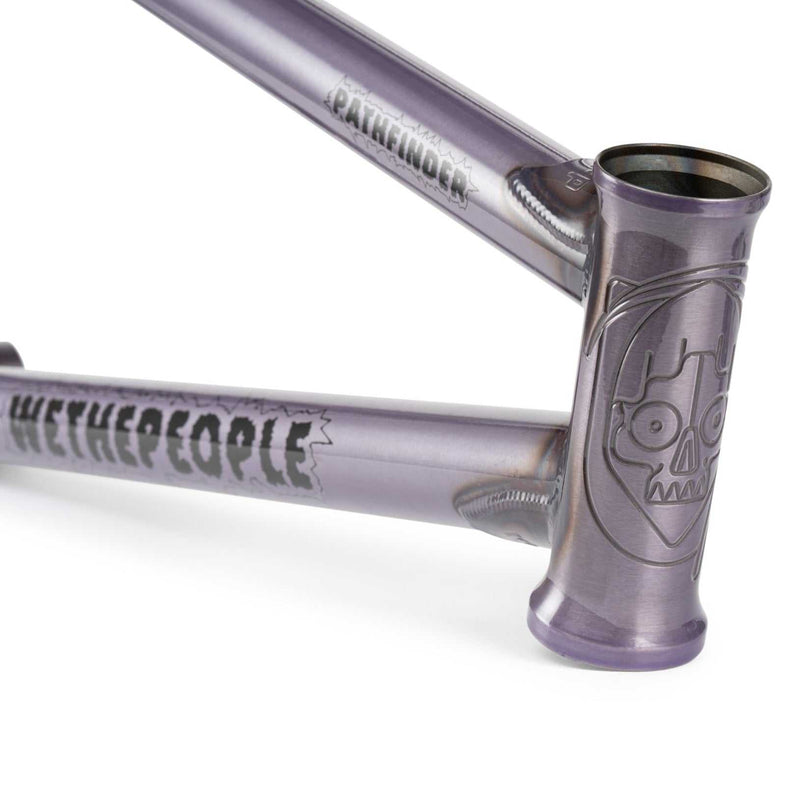 Wethepeople Pathfinder Frame in trans lilac with CNC machined head tube and logo detailing