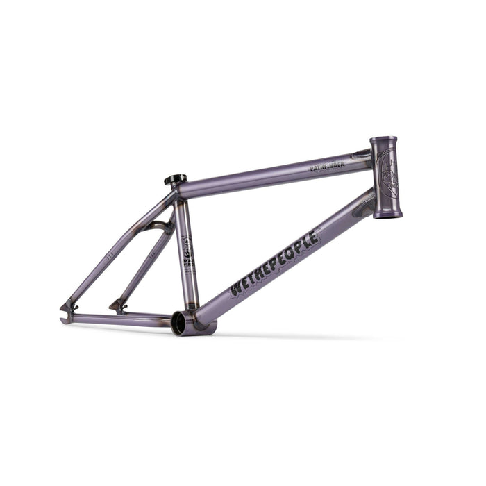 WETHEPEOPLE PATHFINDER BMX frame in trans lilac with CNC detailing and reinforced chainstays.