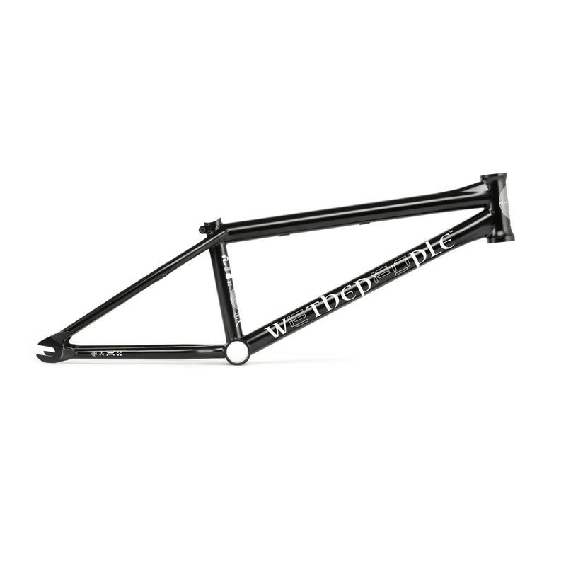 Wethepeople Prodigy 18 inch BMX frame in black with lightweight butted Japanese 4130 chromoly tubing and responsive geometry designed for young riders