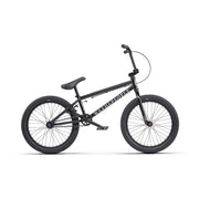 Black WETHEPEOPLE THRILLSEEKER M complete BMX bike with 20-inch wheels and lightweight frame designed for ramp and transition riding