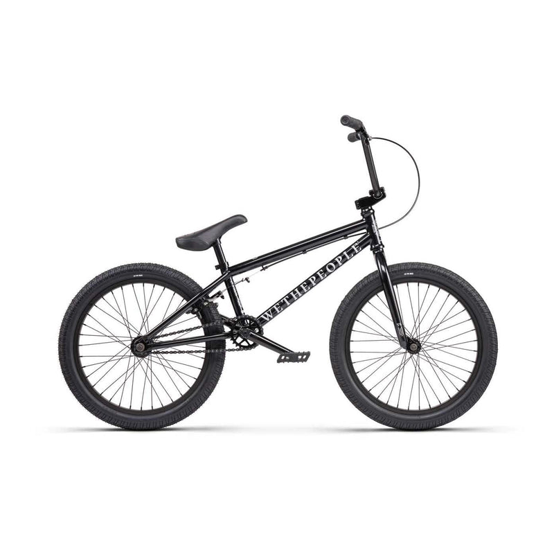 Black WETHEPEOPLE THRILLSEEKER BMX complete bike with lightweight frame and 20-inch wheels for ramp and transition riding