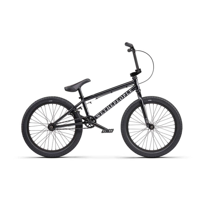 Black WETHEPEOPLE THRILLSEEKER BMX complete bike with lightweight frame and 20-inch wheels for ramp and transition riding