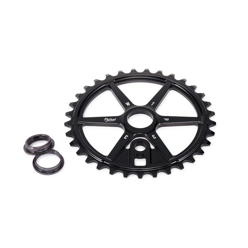 WETHEPEOPLE PATROL SPROCKET black CNC alloy bike sprocket with adapters for BMX chain line optimization