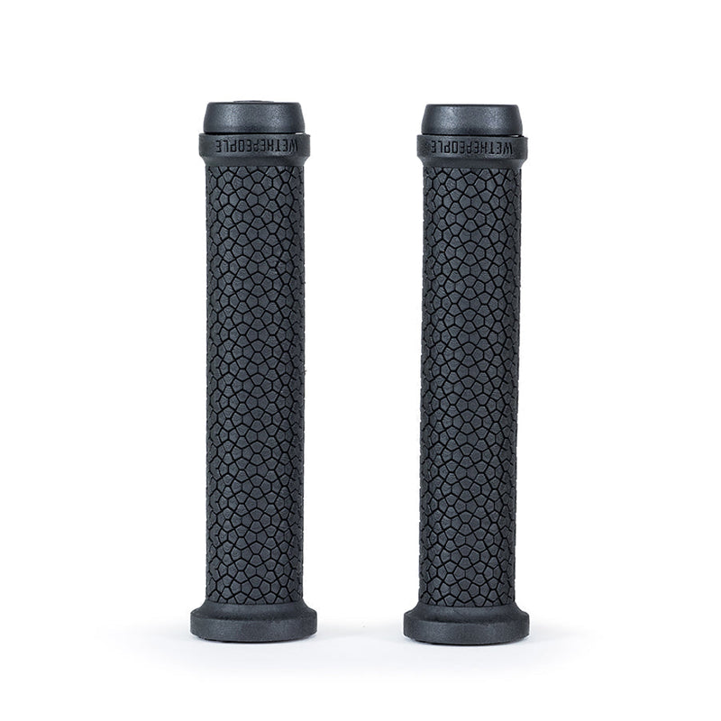 WETHEPEOPLE RAPTOR GRIP black BMX bike grips with reptilian scale texture and nylon barends