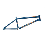 Wethepeople Trigger Frame BMX bike frame in matte navy with adaptive geometry and durable 4130 crmo tubing for street riding.