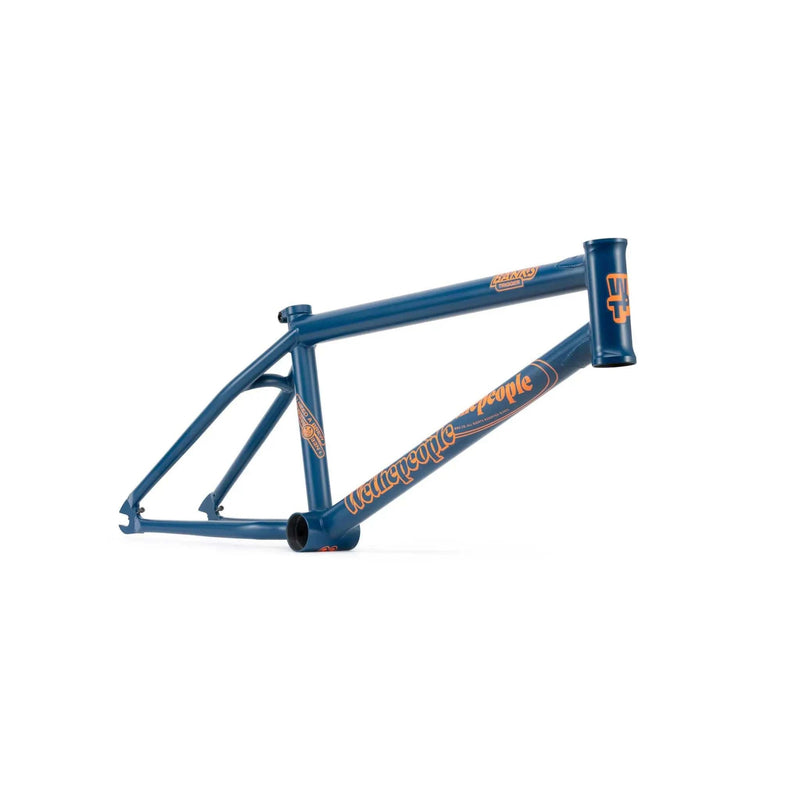 WETHEPEOPLE TRIGGER FRAME BMX bike frame in matte navy with durable butted 4130 crmo tubing and adaptive geometry.