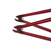 Red WETHEPEOPLE TRIGGER FRAME BMX bike frame with durable crmo tubing and precision dropouts designed for street riding.