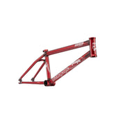Red WETHEPEOPLE TRIGGER BMX bike frame with adaptive geometry and durable 4130 crmo tubing