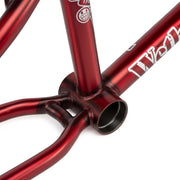 WETHEPEOPLE TRIGGER FRAME red BMX bike frame with durable 4130 crmo tubing and smooth bottom bracket shell.