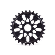 Wethepeople Pathfinder sprocket black 8mm thick 25T or 28T CNC machined alloy bike sprocket with 9-sided design and integrated bolt holes