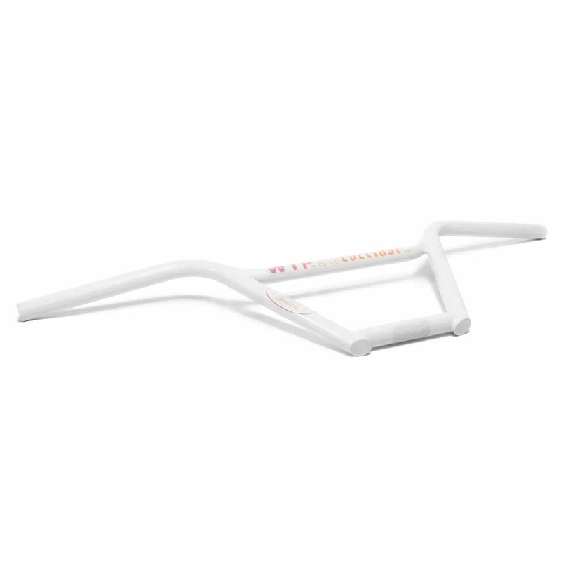 WETHEPEOPLE EVERLAST BAR white BMX handlebar with kinked cross tube and durable 4130 chromoly tubing design