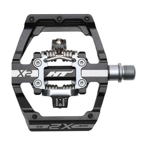 HT COMPONENTS X2-SX PEDALS black aluminum CNC machined high-performance bike pedals with sealed bearings and cleat system