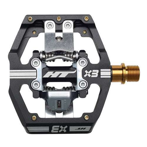 HT COMPONENTS X3T clipless mountain bike pedal with CNC aluminum body and titanium axle