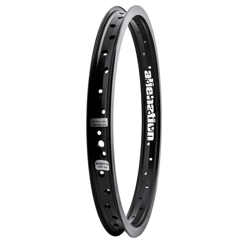 Alienation Blacksheep Rim 20 inch black durable pinned joint BMX rim with 33mm width and 36 spoke holes