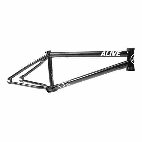 Black ALIVE INDUSTRY F.T.W. BMX frame with 4130 CRMO tubing and 21" toptube option