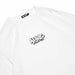 White ALIVE INDUSTRY THROWUP t-shirt with black screen-printed logo made from premium cotton