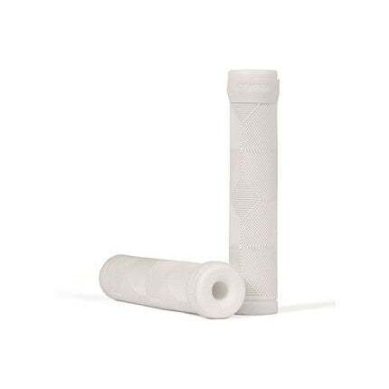 Animal Edwin Grips without flange in white, 140mm long BMX handlebar grips designed for superior comfort and control