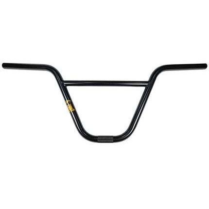 Black Animal Liberty Handlebar with 9 to 9.5 inch rise, 12 degree backsweep, 1 degree upsweep, and 29 inches width made from multi-butted chromoly.