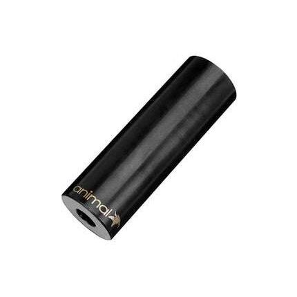 Black forged chromoly steel Animal Team Peg for BMX with 14mm axle compatibility and 3/8 adapter.