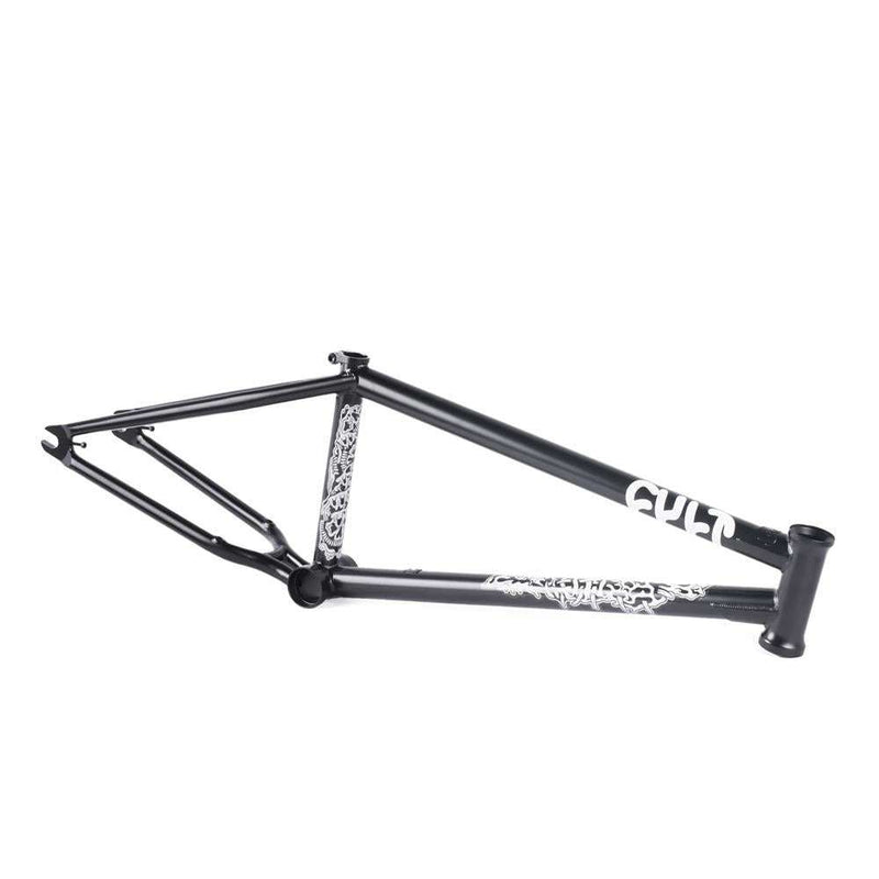 CULT COREY WALSH FRAME black BMX bike frame made from cult classic tubing with integrated headtube and tapered seatstays designed for 2.40” tires