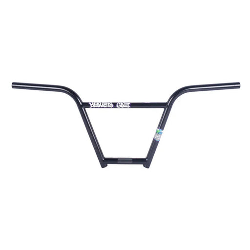 Black CULT HEAVEN'S GATE heat-treated chromoly BMX handlebar with 28-inch width and upsweep design