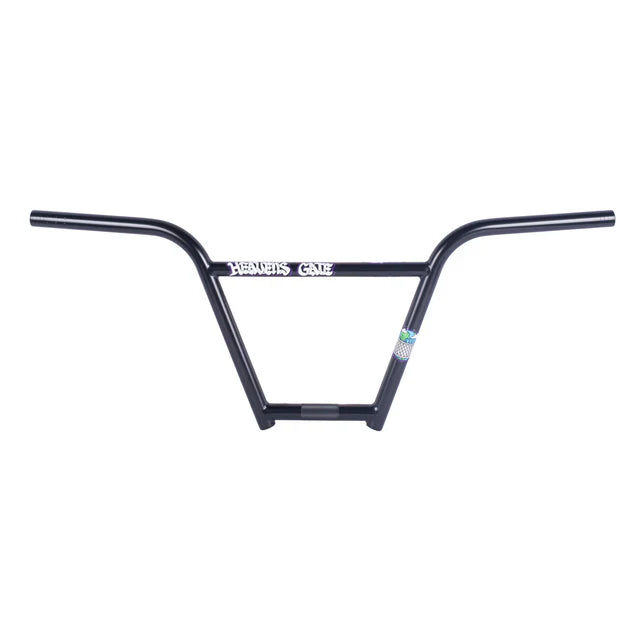 Black CULT HEAVEN'S GATE heat-treated chromoly BMX handlebar with 28-inch width and upsweep design