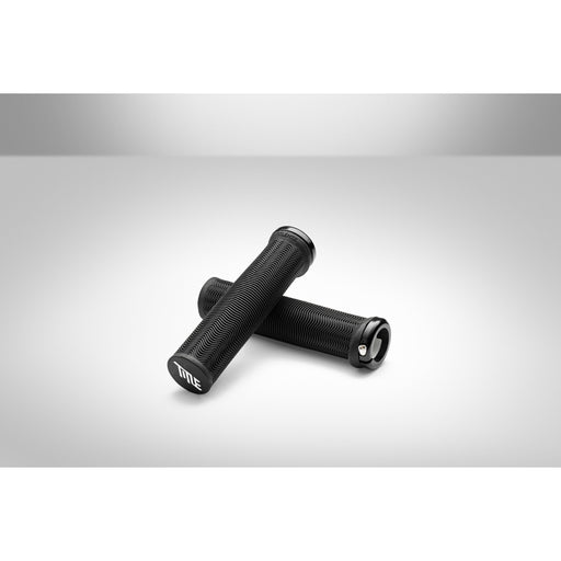 MTB LO1 Lock on Grips black textured handlebar grips with built-in bar end and single clamp system for mountain and downhill bikes