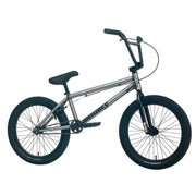 Sunday Scout 20-inch BMX bike with chromoly frame, Odyssey Twisted Pro pedals, Path Pro tires, and Springfield brakes in silver finish
