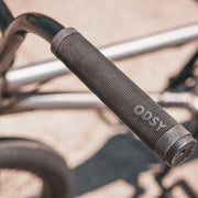 Close-up of black Odyssey grip on Sunday Scout 20" BMX bike handlebar