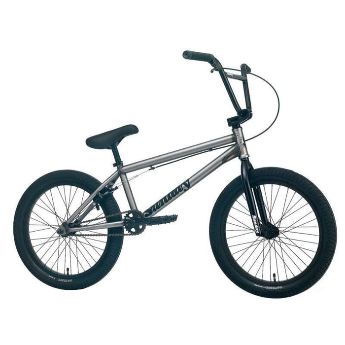 Sunday Scout 20-inch BMX bike with chromoly frame, Odyssey Twisted Pro pedals, Path Pro tires, and Springfield brakes in silver finish