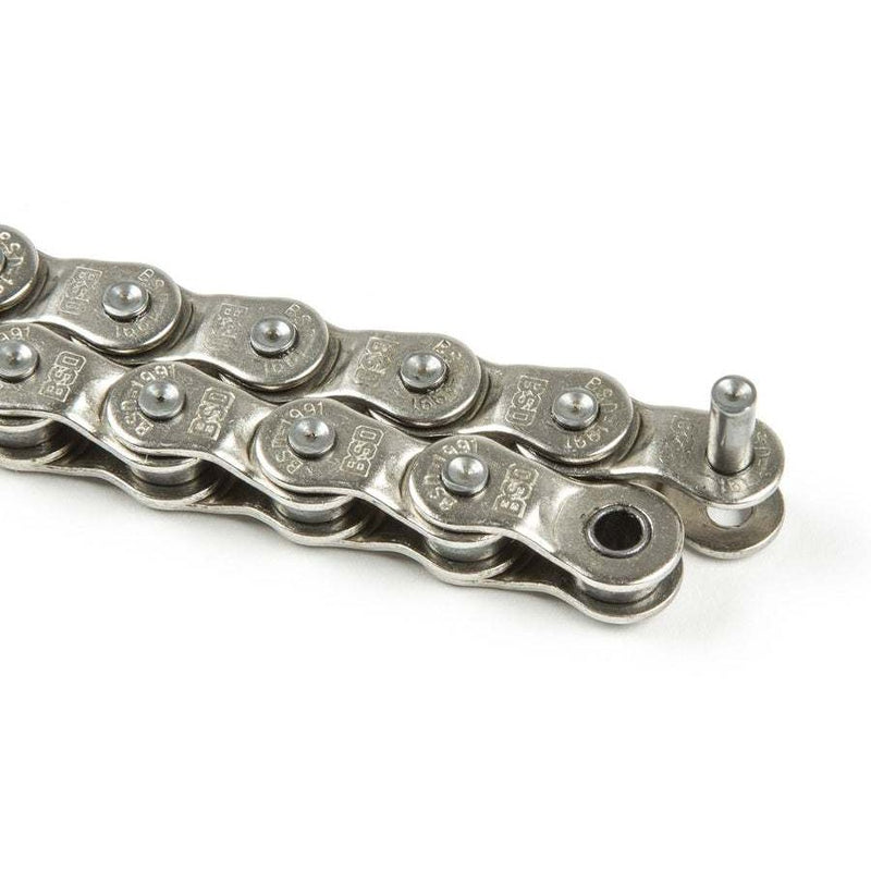 BSD 1991 HALFLINK CHAIN, super tough rustproof chain with teflon coating and mushroomed pins, compatible with 8t drivers, 1/2" x 1/8" size, 96 links, 430g weight.