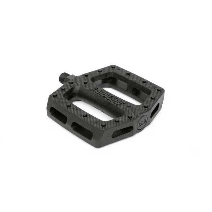 BSD JONESIN' PEDAL black nylon fiberglass BMX pedal with dual concave design and hexagonal grip pins.